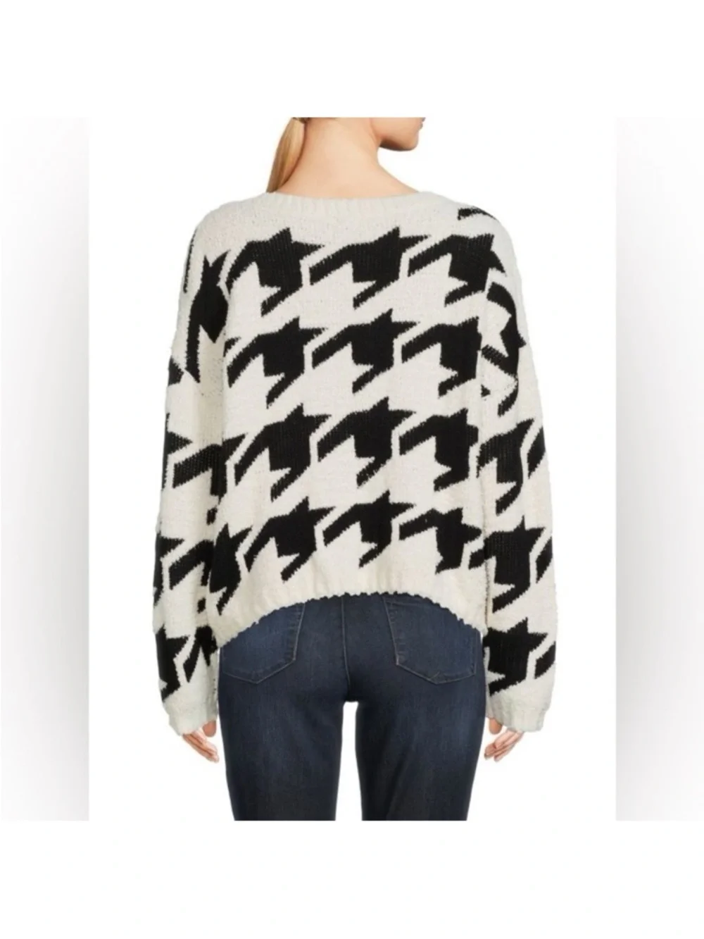 JOHN + JENN Rickey Houndstooth Crew Neck Sweater. Large. NWT. $135! - Picture 7 of 8